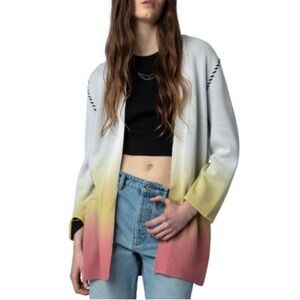 Zadig & Voltaire "Amour" Ombré Mohair Blend Knit Cardigan Sweater‎ Large Nwot